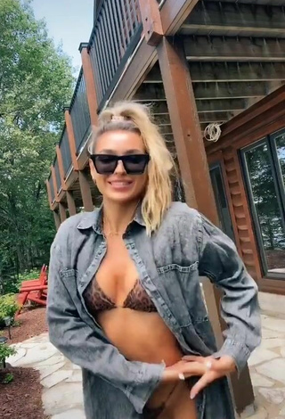 4. Hottest Jacqueline Fransway Shows Cleavage in Leopard Bikini and Bouncing Tits