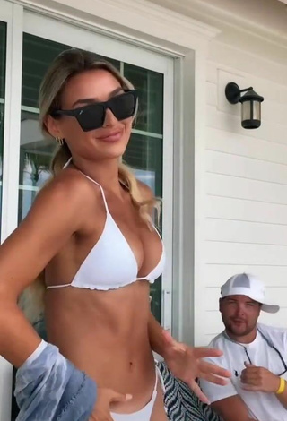4. Amazing Jacqueline Fransway Shows Cleavage in Hot White Bikini and Bouncing Boobs