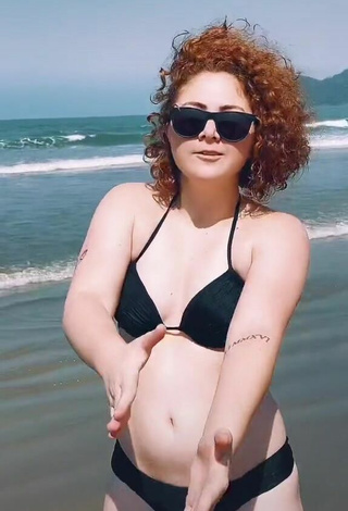 2. Sexy Jessyrobot in Black Bikini at the Beach