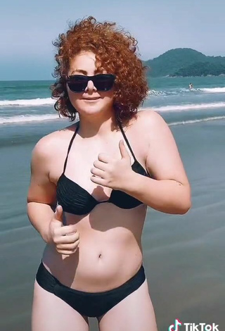 5. Sexy Jessyrobot in Black Bikini at the Beach