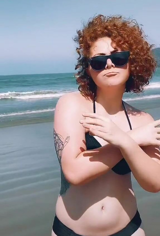 6. Sexy Jessyrobot in Black Bikini at the Beach