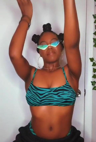 4. Sexy Jordan Nata'e Shows Cleavage in Zebra Bikini Top