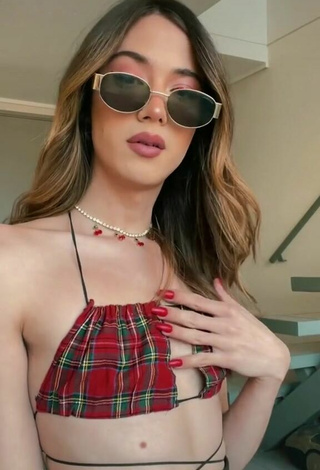Sexy Jorge Chacon in Checkered Bikini Top