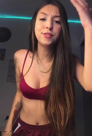 5. Julia Guerra Shows Cleavage in Sexy Red Sport Bra