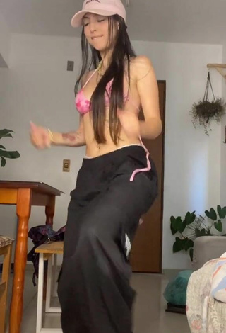 5. Cute Julia Guerra in Pink Bikini Top and Bouncing Boobs