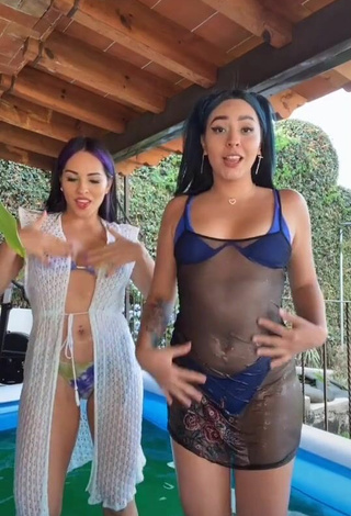 Sweetie Karen Bustillos  at the Swimming Pool with Bouncing Boobs