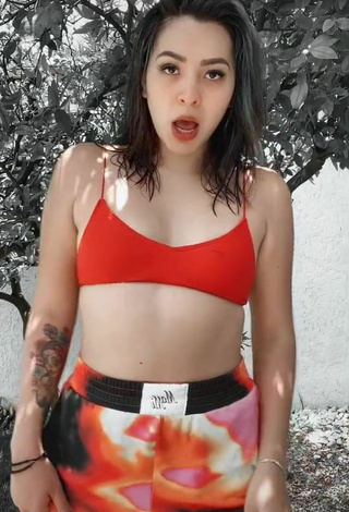 2. Beautiful Karen Bustillos in Sexy Red Bikini Top