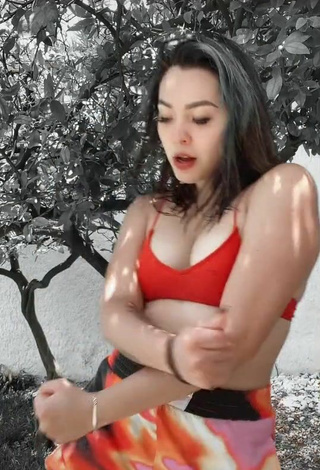 3. Beautiful Karen Bustillos in Sexy Red Bikini Top