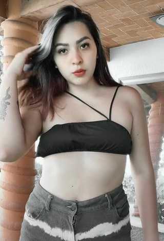 Sexy Karen Bustillos in Black Bikini Top