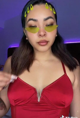 3. Sexy Karen Bustillos in Red Top without  Brassiere