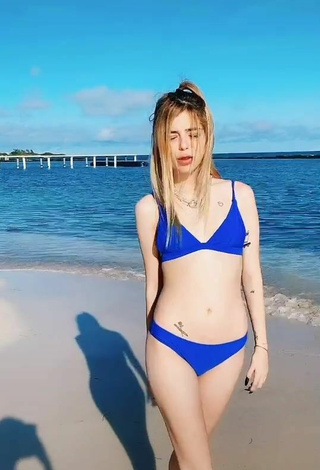 Sexy Laila Montero in Blue Bikini at the Beach