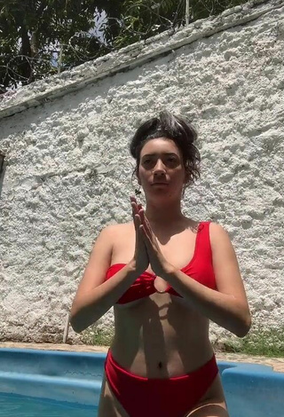 4. Sexy Laila Ali in Red Bikini at the Swimming Pool