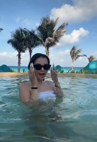 5. Cute Lorena Fernández in White Bikini at the Swimming Pool