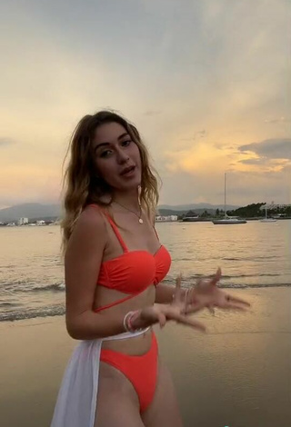 5. Sexy Ludwika Santoyo in Orange Bikini at the Beach