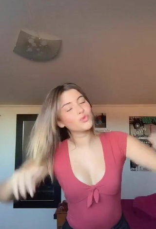 Hot Mafe Bertero in Pink Top and Bouncing Breasts