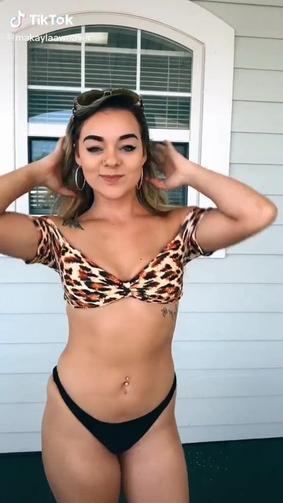 Sweet Makayla Weaver in Cute Leopard Bikini Top | sexyfilter.com