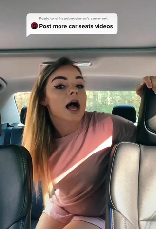 6. Really Cute Makayla Weaver Shows Butt in a Car
