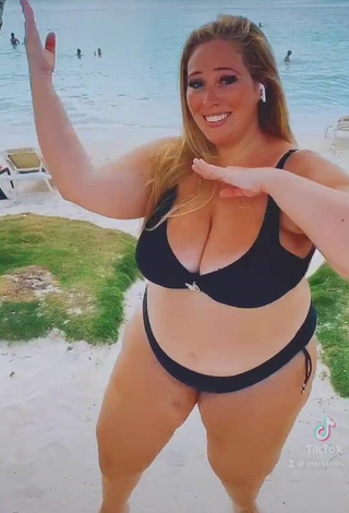 3. Hot Mar Tarres in Black Bikini at the Beach and Bouncing Breasts