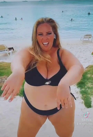 4. Hot Mar Tarres in Black Bikini at the Beach and Bouncing Breasts