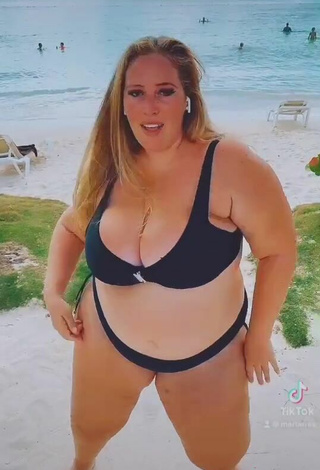 5. Hot Mar Tarres in Black Bikini at the Beach and Bouncing Breasts