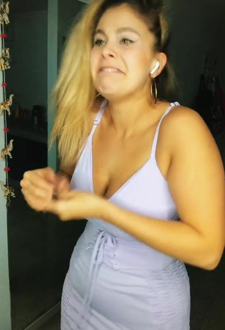3. Sexy Micad Fuego Shows Cleavage in White Dress