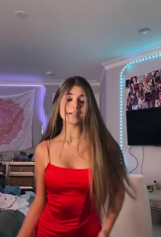 3. Sexy Mikayla Poe in Red Dress