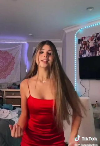 5. Sexy Mikayla Poe in Red Dress