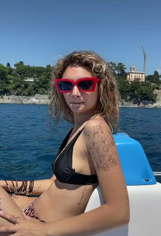 2. Hot Mariana Aresta in Black Bikini Top on a Boat