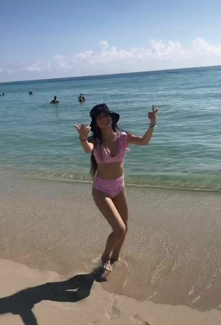 6. Hot Paola Ruiz in Pink Bikini at the Beach