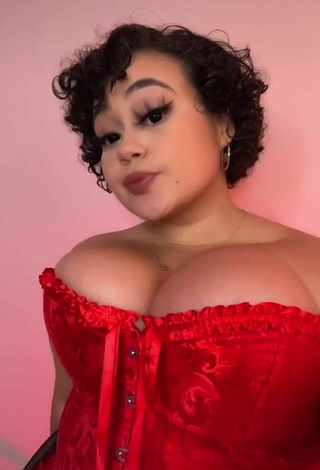 Hot Phaith Montoya Shows Cleavage in Red Corset