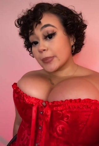 6. Hot Phaith Montoya Shows Cleavage in Red Corset