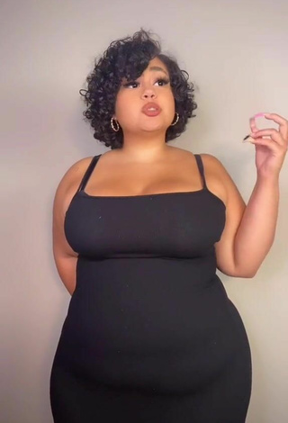 6. Sweetie Phaith Montoya Shows Cleavage in Black Dress and Bouncing Breasts