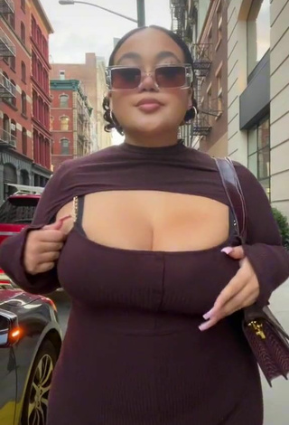 Sexy Phaith Montoya Shows Cleavage in Dress and Bouncing Breasts