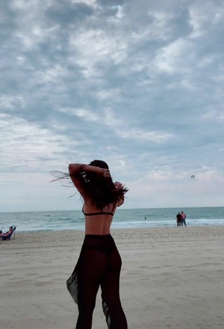 4. Sweetie Virgie Ann Casteel in Black Bikini Top at the Beach