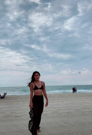 5. Sweetie Virgie Ann Casteel in Black Bikini Top at the Beach