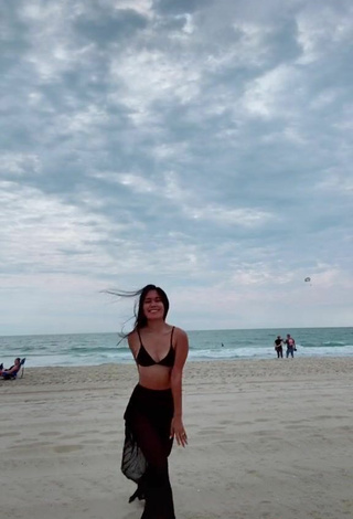 6. Sweetie Virgie Ann Casteel in Black Bikini Top at the Beach