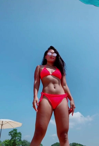 2. Beautiful Virgie Ann Casteel in Sexy Red Bikini at the Beach