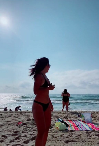 Hot Virgie Ann Casteel in Black Bikini at the Beach