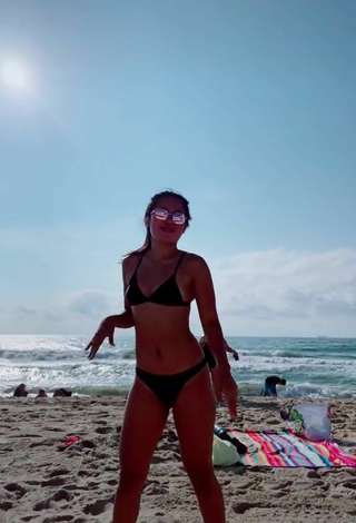 3. Hot Virgie Ann Casteel in Black Bikini at the Beach