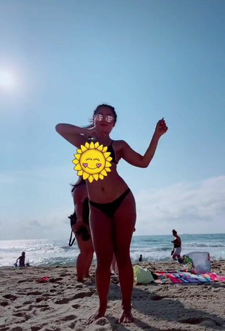 2. Sexy Virgie Ann Casteel in Black Bikini at the Beach