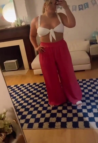 2. Sexy Remi Jo in White Crop Top without Brassiere