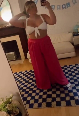 6. Sexy Remi Jo in White Crop Top without Brassiere