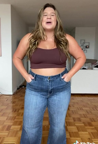3. Sexy Remi Jo in Brown Crop Top
