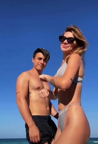 2. Sasha Ferro Looks Sexy in Grey Bikini at the Beach
