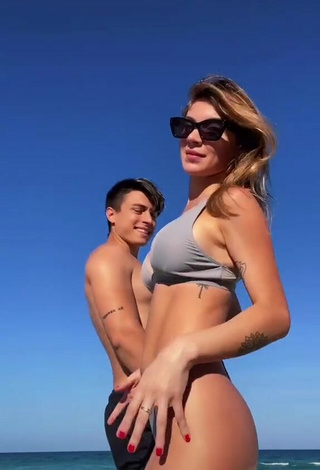 3. Sasha Ferro Looks Sexy in Grey Bikini at the Beach