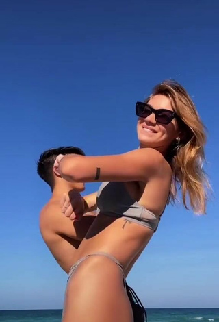 4. Sasha Ferro Looks Sexy in Grey Bikini at the Beach