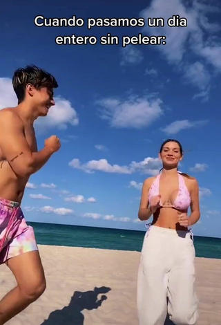 Breathtaking Sasha Ferro Shows Cleavage in Bikini Top at the Beach