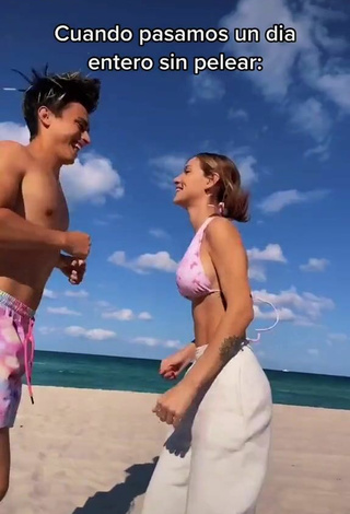 3. Breathtaking Sasha Ferro Shows Cleavage in Bikini Top at the Beach
