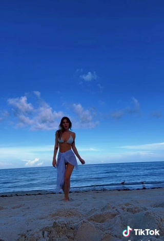 5. Sexy Sasha Ferro Shows Cleavage in Blue Bikini at the Beach