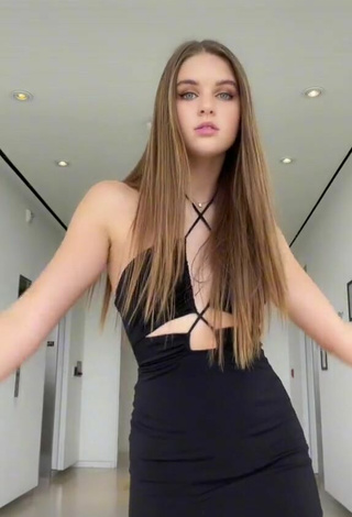 1. Sexy Savannah Clarke in Black Dress